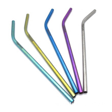 Titanium Ice Pattern Drinking Straws Metal Drink Straw